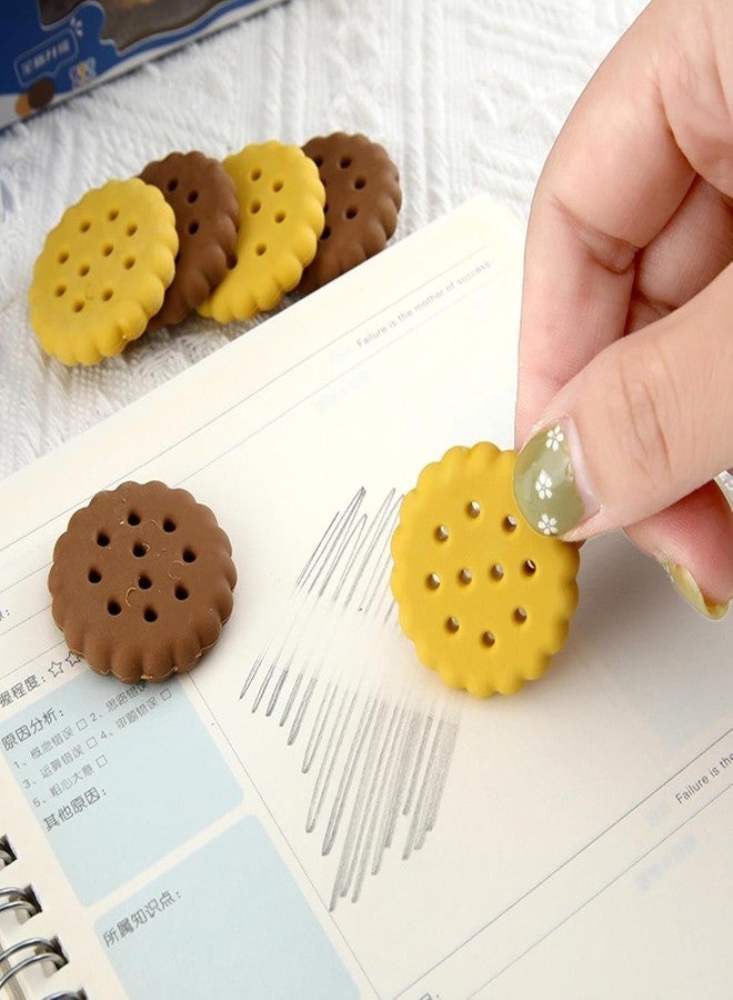 SSKR Biscuit Cookie Shape Erasers for Kids | Fun & Non-Toxic Stationery Eraser for School & Return Gifts | Cute Cartoon Style Erasers (Pack of 12 Pcs) - Image 4